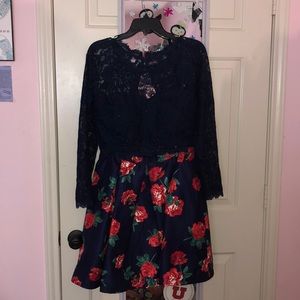 Long Sleeve 2 piece Homecoming/Prom Dress